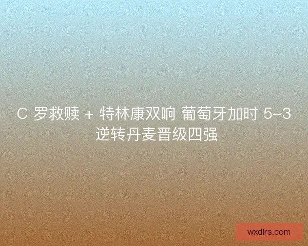 C 罗救赎 + 特林康双响 葡萄牙加时 5-3 逆转丹麦晋级四强