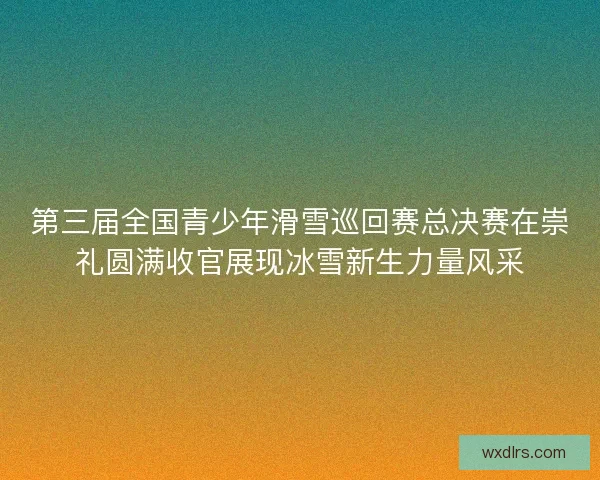 第三届全国青少年滑雪巡回赛总决赛在崇礼圆满收官展现冰雪新生力量风采